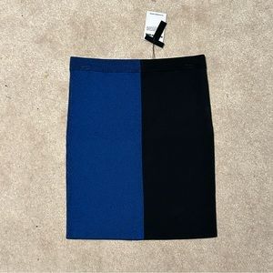 Alexander Wang Black and Blue Knit Pencil Skirt